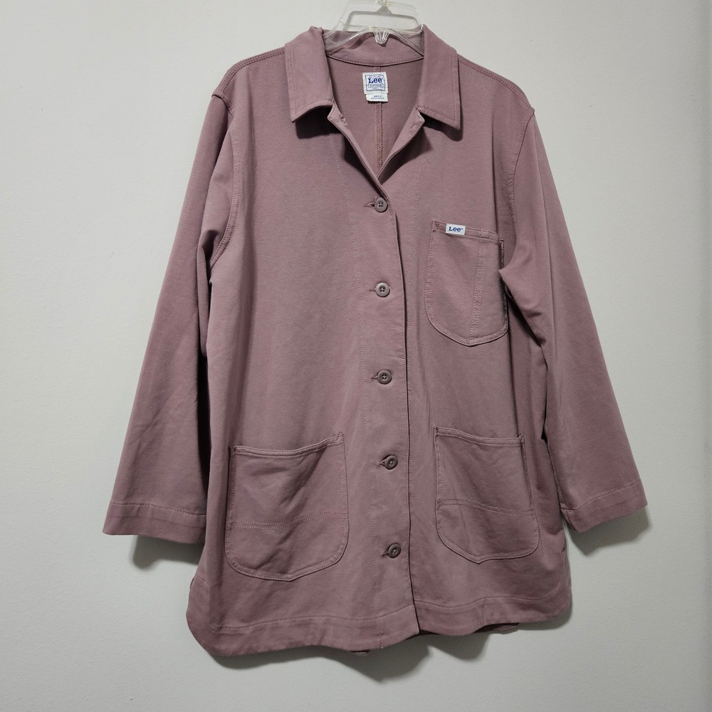 Lee Workwear‎ Womens Chore Coat Jacket Mauve Purple Button Front 112359223 Large